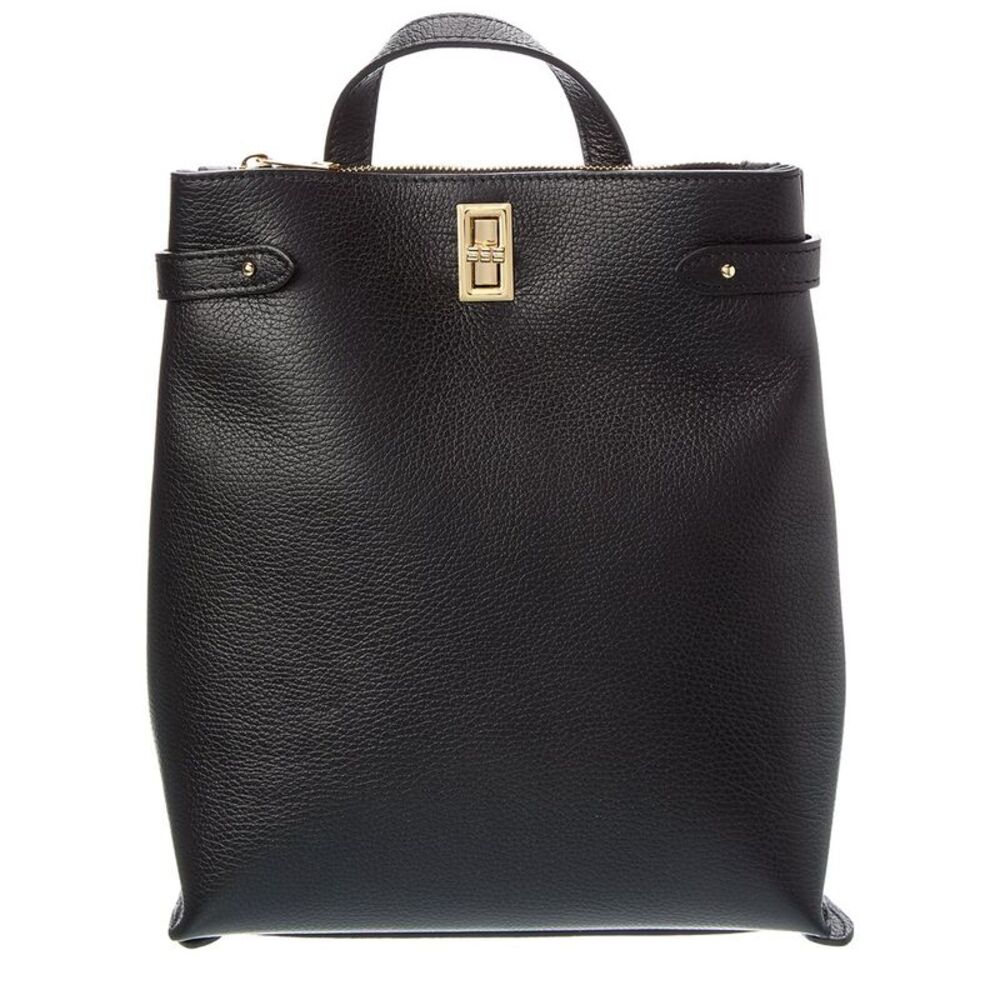 Italian Leather Backpack, Black
